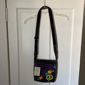 Hippy purse with peace sign